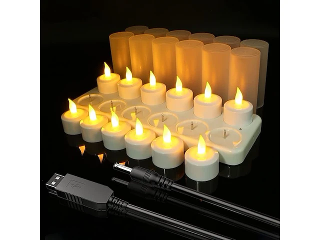Ymenow usb-oplaadbare theelichten (12 stuks) - afbeelding 1 van  3