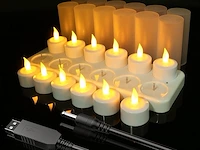 Ymenow usb-oplaadbare theelichten (12 stuks) - afbeelding 1 van  3