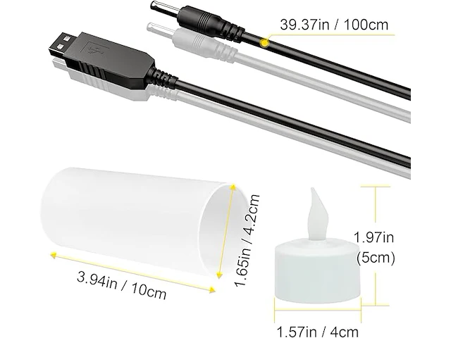 Ymenow usb-oplaadbare theelichten (12 stuks) - afbeelding 2 van  3