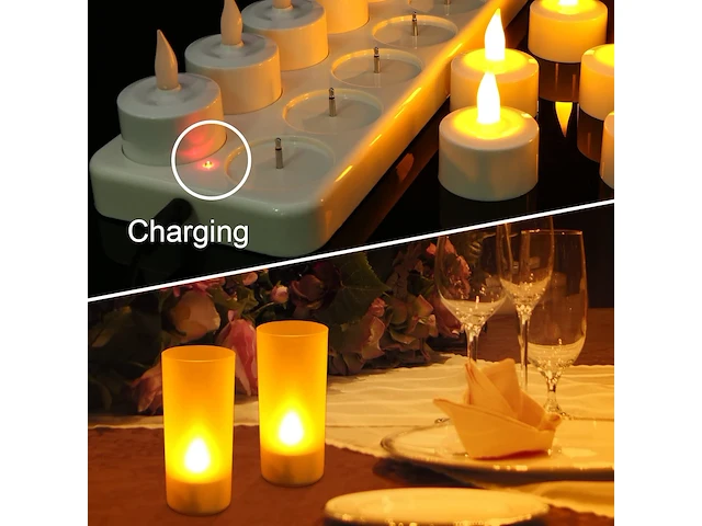 Ymenow usb-oplaadbare theelichten (12 stuks) - afbeelding 3 van  3