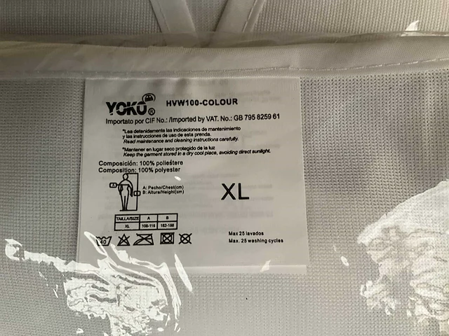 Yoko. hvw 100-colour. xl. overige werkkleding voor de chemie. (5x) - afbeelding 2 van  2