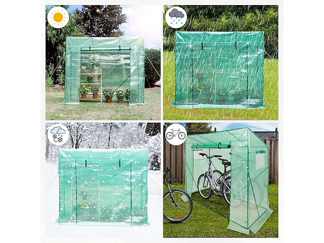 Yorbay broeikas 200 x 80 x 170/150 cm - afbeelding 4 van  5
