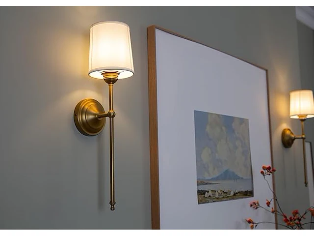 Yosoan wandlamp met stoffen kap - afbeelding 1 van  2