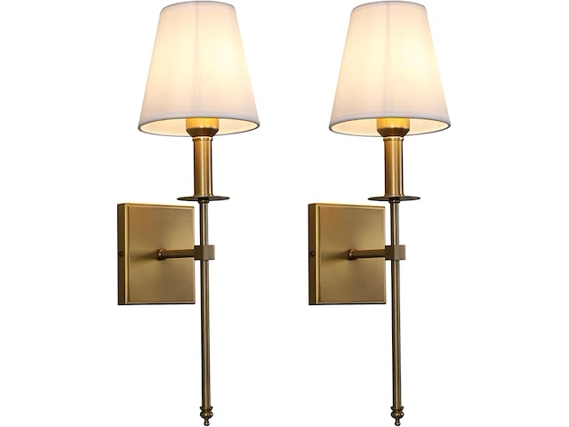 Yosoan wandlamp stoffen kap - afbeelding 1 van  4