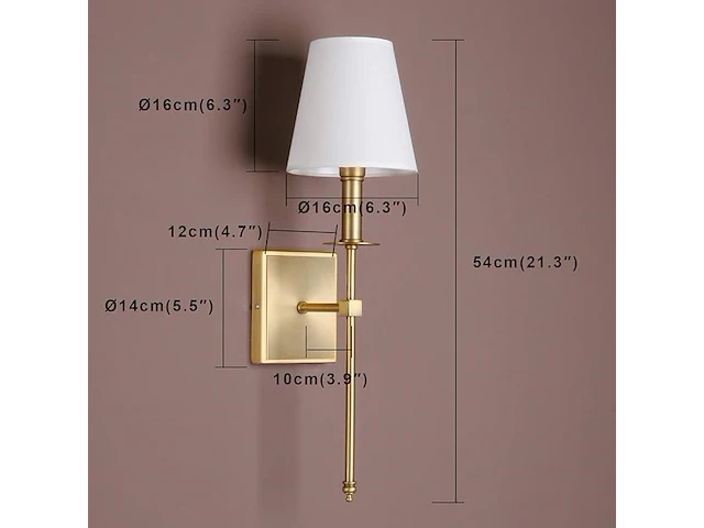 Yosoan wandlamp stoffen kap - afbeelding 3 van  4