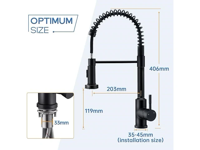 Yuanny keukenkraan met sproeier - afbeelding 2 van  4
