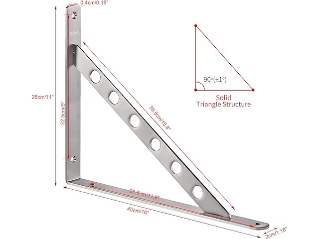 Yumore plankbeugels, 400x280mm - afbeelding 3 van  4