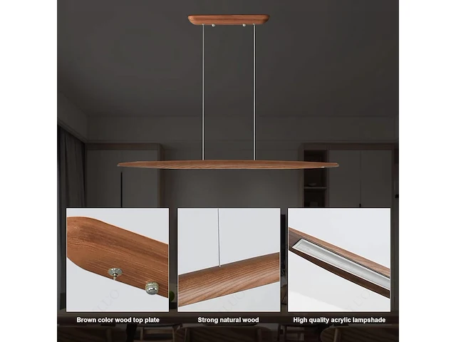 Yyutluo led houten hanglamp - afbeelding 3 van  4