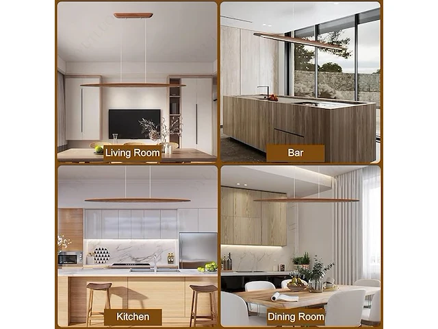 Yyutluo led houten hanglamp - afbeelding 4 van  4