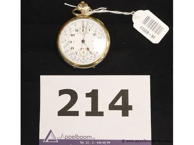 Zakhorloge geneve vv km aanduiding, verguld - afbeelding 1 van  6