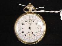 Zakhorloge geneve vv km aanduiding, verguld - afbeelding 2 van  6