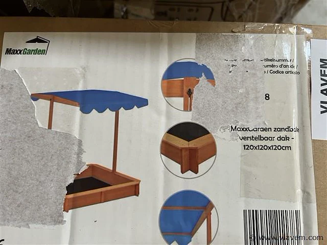 Zandbak, vv. verstelbaar dak - afbeelding 2 van  2