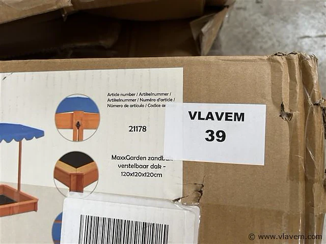 Zandbak, vv. verstelbaar dak - afbeelding 1 van  2