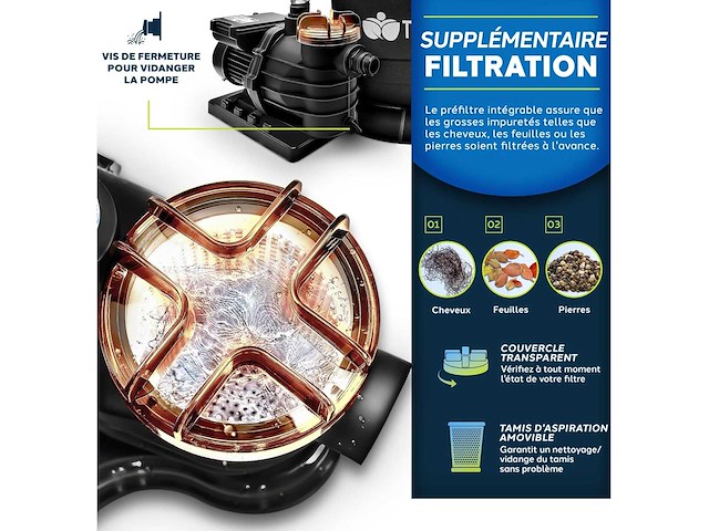 Zandfiltersysteem 10 m³/u + 800g filterballen - afbeelding 6 van  9