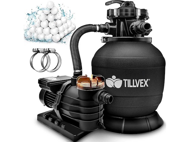 Zandfiltersysteem 10 m³/u + 800g filterballen - afbeelding 2 van  9