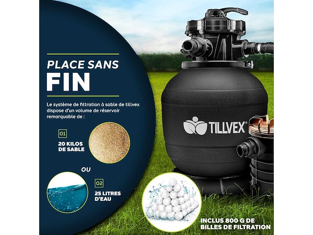 Zandfiltersysteem 10 m³/u + 800g filterballen - afbeelding 4 van  9