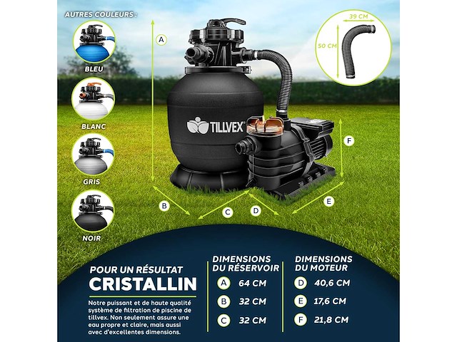 Zandfiltersysteem 10 m³/u + 800g filterballen - afbeelding 8 van  9