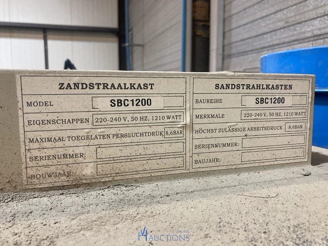 Zandstraalcabine hbm - afbeelding 5 van  7
