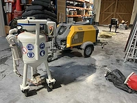 Zandstraalinstallatie compleet met compressor, ketel, ontvochtiger, slangen, straalslang en helm. - afbeelding 1 van  42