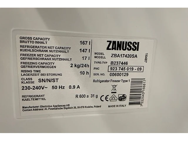 Zanussi inbouw koelkast - afbeelding 5 van  6