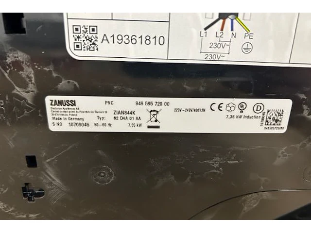 Zanussi inductie kookplaat - afbeelding 4 van  5