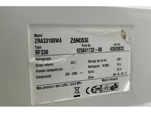 Zanussi koelkast - afbeelding 6 van  6