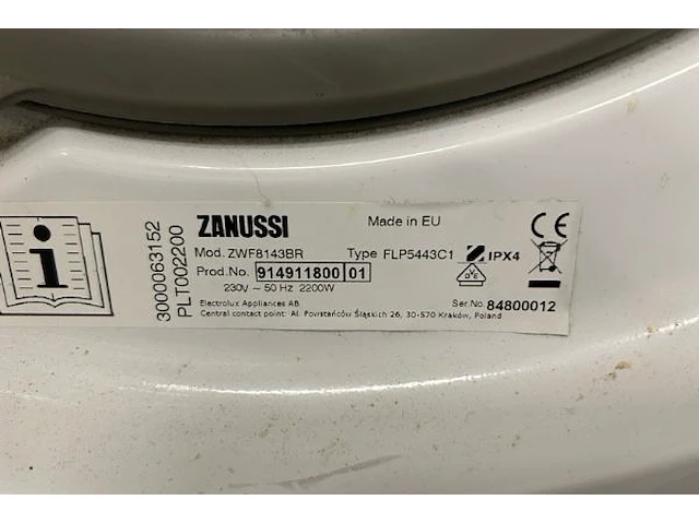 Zanussi wasmachine - afbeelding 5 van  5