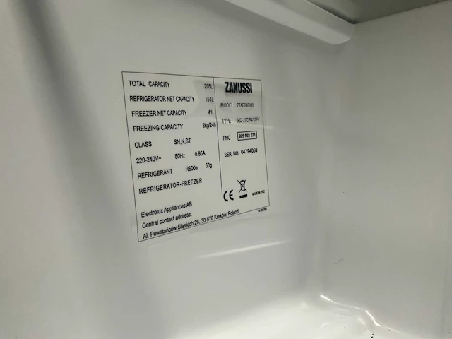 Zanussi ztae24ew koel/vriescombinatie - afbeelding 6 van  9