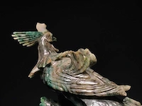 Zeer gedetailleerd delicaat chinese sculptuur van vogels en bloemen - afbeelding 3 van  39