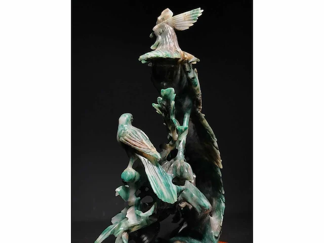 Zeer gedetailleerd delicaat chinese sculptuur van vogels en bloemen - afbeelding 4 van  39