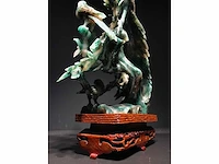 Zeer gedetailleerd delicaat chinese sculptuur van vogels en bloemen - afbeelding 5 van  39