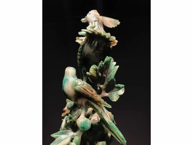 Zeer gedetailleerd delicaat chinese sculptuur van vogels en bloemen - afbeelding 6 van  39