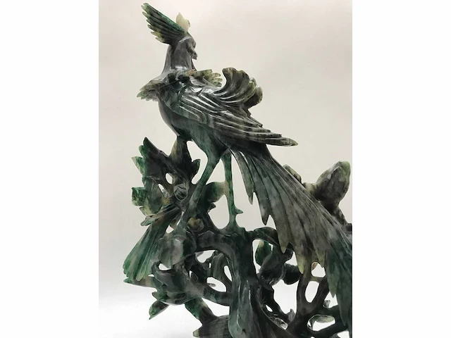 Zeer gedetailleerd delicaat chinese sculptuur van vogels en bloemen - afbeelding 26 van  39