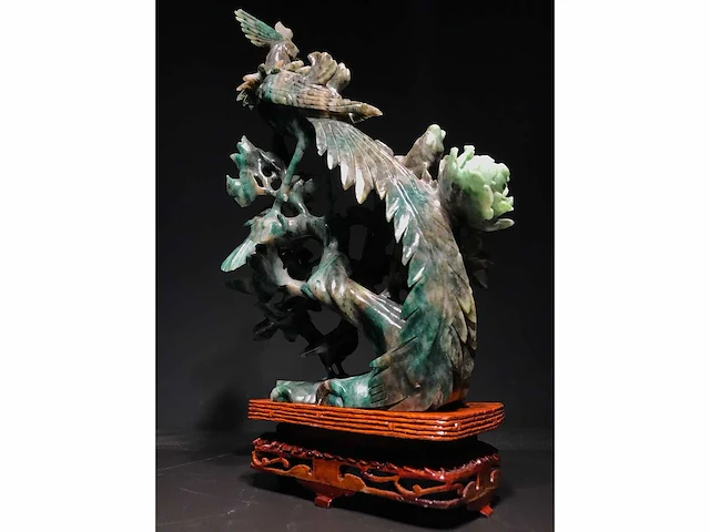 Zeer gedetailleerd delicaat chinese sculptuur van vogels en bloemen - afbeelding 39 van  39