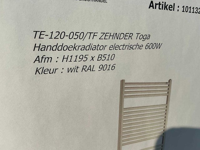 Zehnder toga handdoekradiator (2x) - afbeelding 2 van  3