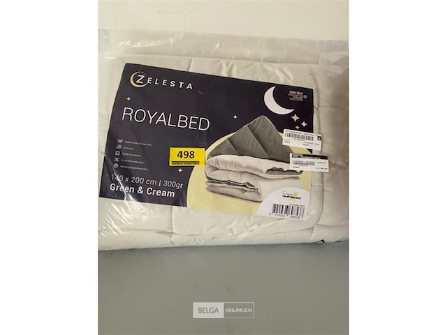 Zelesta dekbed twee kleuren green en cream 140x200 - afbeelding 1 van  3