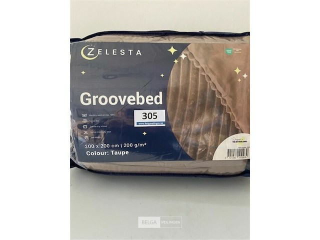 Zelesta groovebed taupe 200 x 200 200 gr - afbeelding 2 van  3