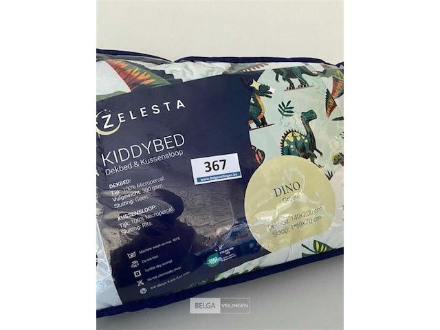 Zelesta kinderdekbed met dino fbeeldingen 140 x 200 inclusief 1 kussensloop - afbeelding 1 van  3