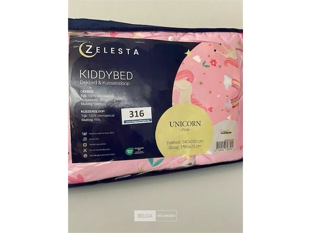 Zelesta kinderdekbed unicorn 140 x 200 inclusief 1 kussensloop - afbeelding 2 van  3