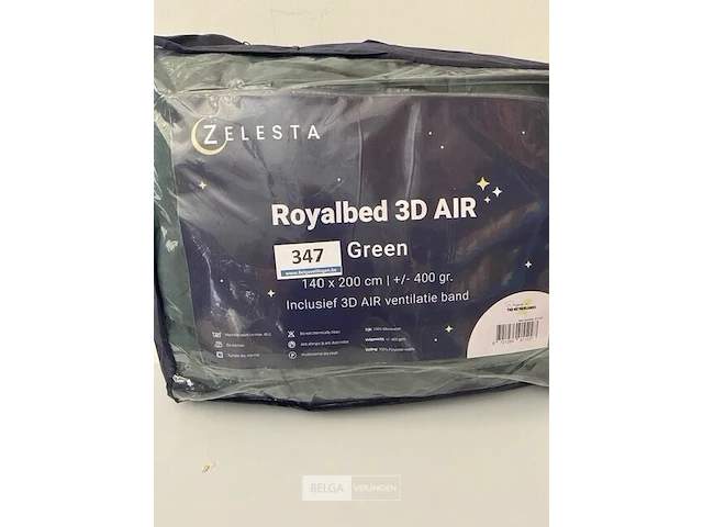 Zelesta royalbed 3d air 140 x 200 inclusief ventilatie band kleur green - afbeelding 1 van  3