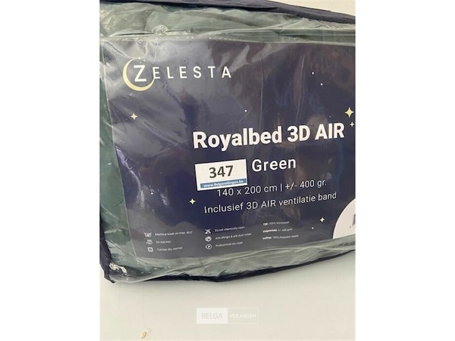 Zelesta royalbed 3d air 140 x 200 inclusief ventilatie band kleur green - afbeelding 3 van  3