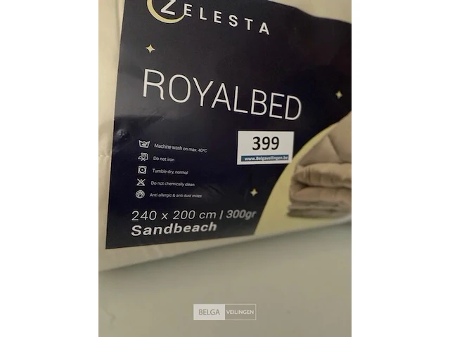 Zelesta royalbed een kleur sandbeach 240 x 200 300 gr - afbeelding 3 van  3
