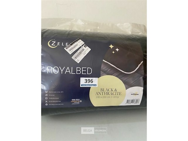 Zelesta royalbed twee kleuren anthracite en black 200 x 200 300 gr - afbeelding 1 van  3