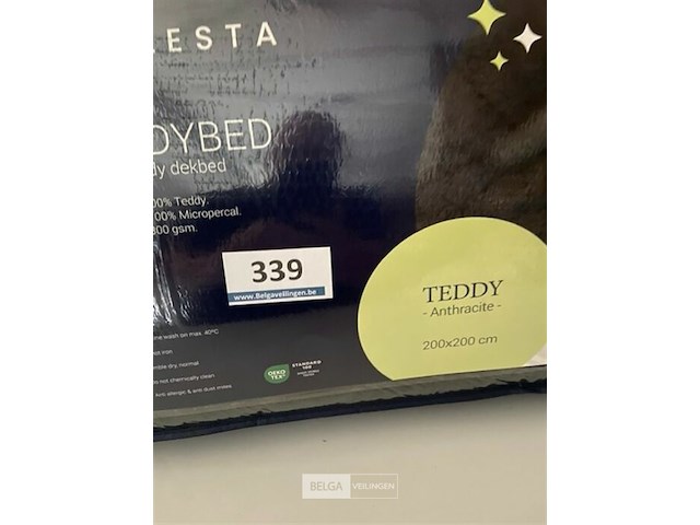 Zelesta teddybed fluffy antracite 200 x 200 300 gr - afbeelding 3 van  3