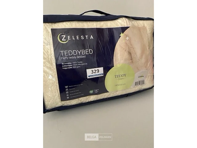 Zelesta teddybed fluffy cream 140 x 200 300 gr - afbeelding 1 van  3