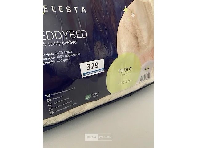 Zelesta teddybed fluffy cream 140 x 200 300 gr - afbeelding 3 van  3