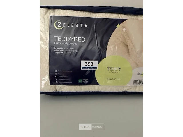 Zelesta teddybed fluffy cream 140 x 200 300 gr - afbeelding 1 van  3