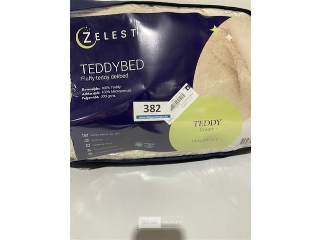 Zelesta teddybed fluffy cream 140 x 200 300 gr - afbeelding 1 van  3