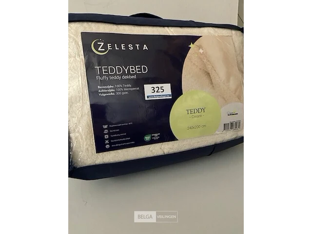 Zelesta teddybed fluffy cream 240 x 200 300 gr - afbeelding 2 van  3