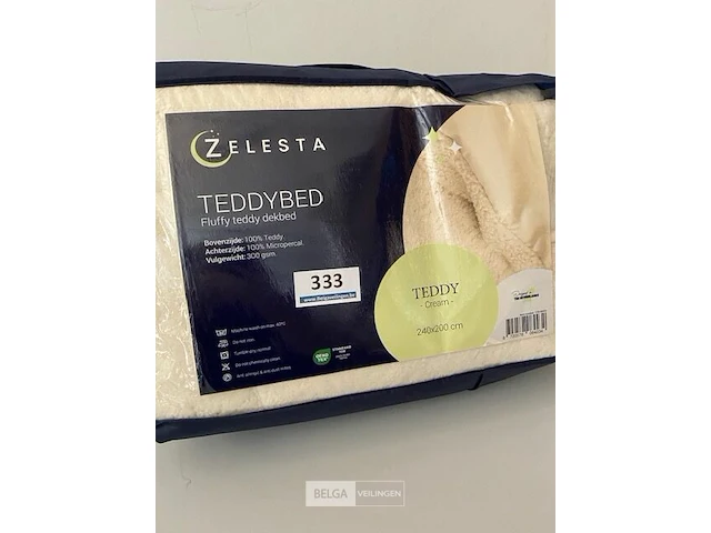 Zelesta teddybed fluffy cream 240 x 200 300 gr - afbeelding 2 van  3